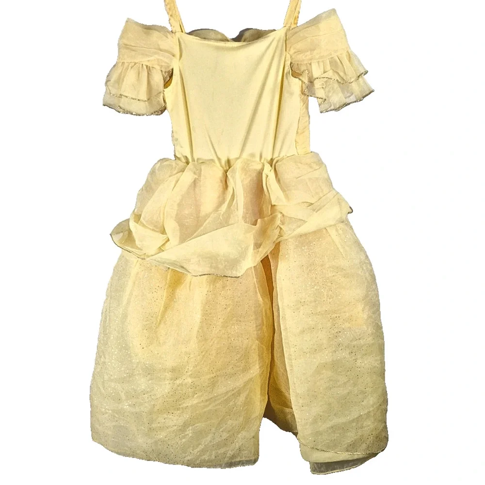 Disney Princess Belle Costume Dress Gown Size 5/6 Yellow Beauty & the Beast - Picture 2 of 10